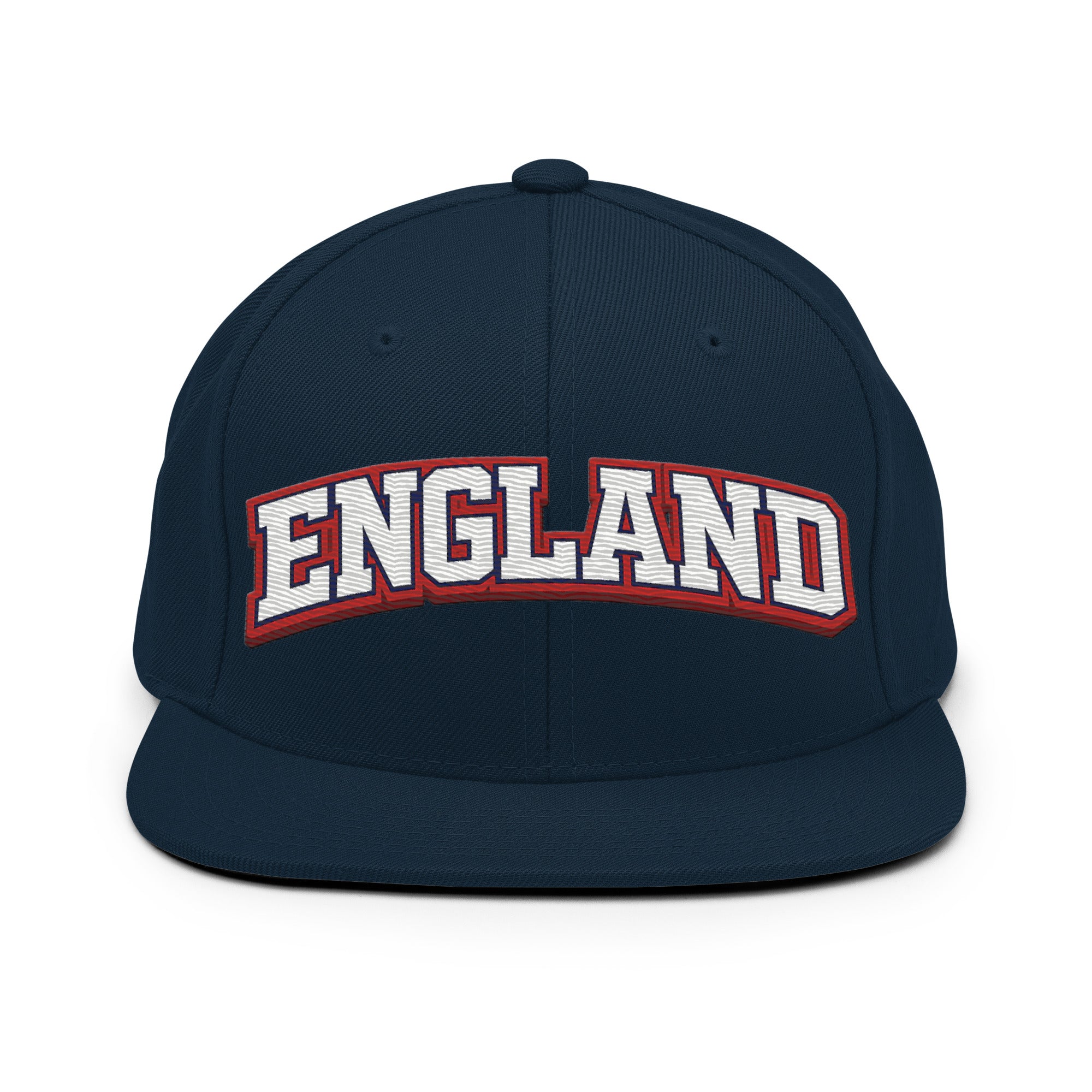 NeonNotes England embroidered snapback hat in dark navy with front “ENGLAND” patch