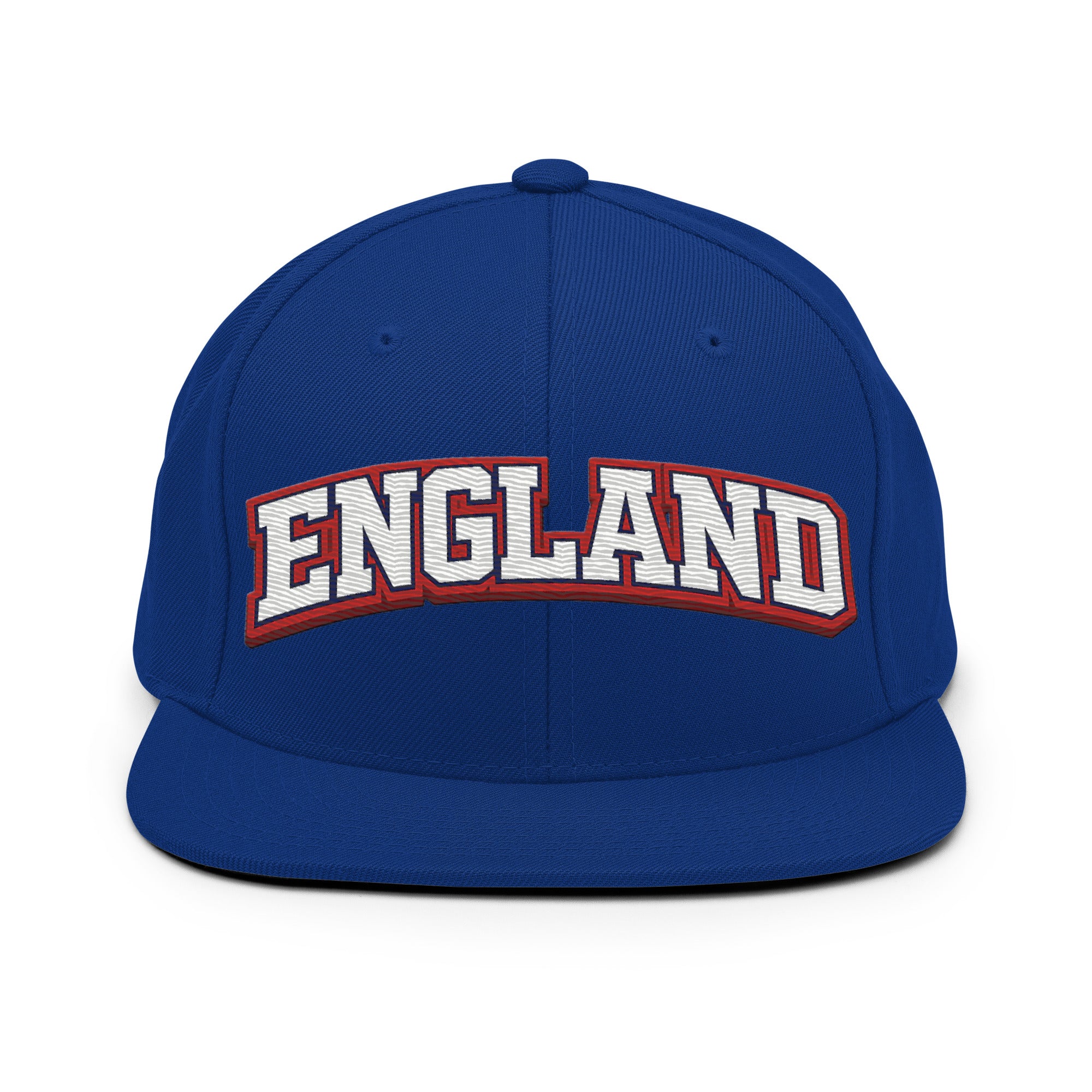 NeonNotes England embroidered snapback hat in royal blue with front “ENGLAND” badge
