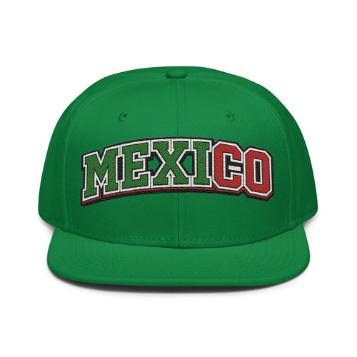 Green snapback hat with embroidered "MEXICO" logo in green, white, and red